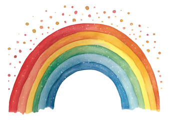 Fototapeta premium Watercolor hand painted rainbow isolated. Generative AI.