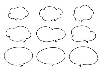ペンの手書き吹き出しセット　チラシPOP用　黒