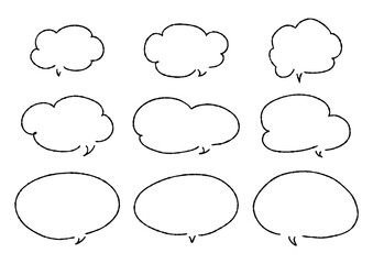 ペンの手書き吹き出しセット　チラシPOP用　黒