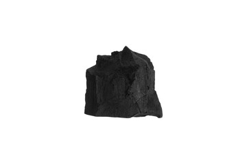 Natural wood charcoal isolated on a white background with clipping path. Hard wood charcoal.