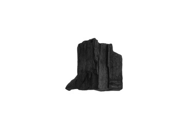 Natural wood charcoal isolated on a white background with clipping path. Hard wood charcoal.