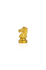 Golden chess knight isolated on white background with clipping path. © Kung37