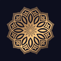 Golden Arabic Pattern Mandala Design Vector Template