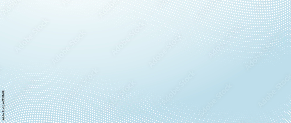 Poster halftone wave lines texture. white dotted stripes on light blue background. warped and curved lines 