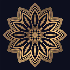 Golden Arabic Pattern Mandala Design Vector Template