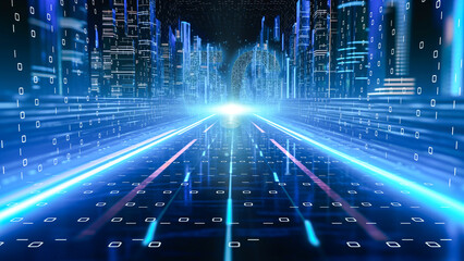 デジタルの世界で成功したビジネスリーダー、DX サイバーセキュリティ、インターネット安全のイメージ