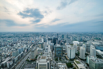 Fototapeta na wymiar 神奈川県横浜市西区みなとみらいの都市風景