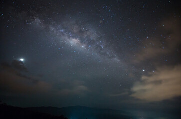 Fototapeta na wymiar beautiful night view with stars and milky-way