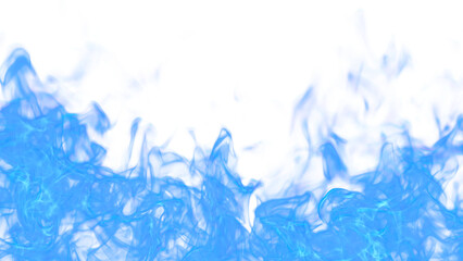 Fototapeta na wymiar Fiery Aesthetics Magical Blue Fire Flames - 3D Rendering - Transparent Background