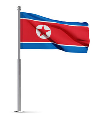 Flag of North Korea isolated on white background. EPS10 vector