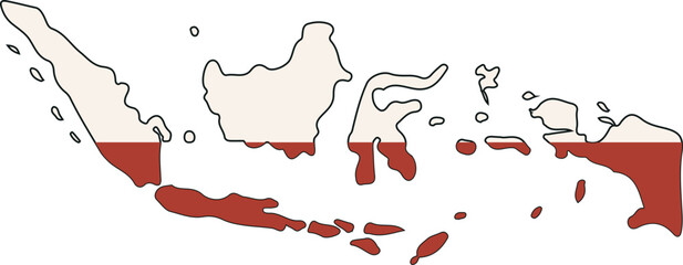 Indonesian Map Hand Drawn