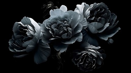 美しく神秘的なモノクロの花の世界
