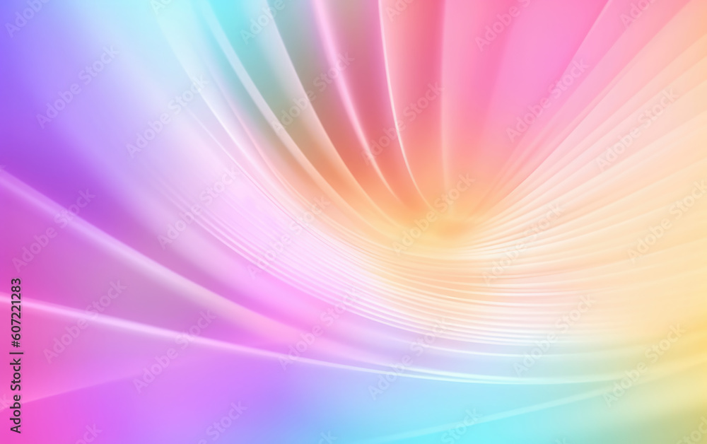 Wall mural pastel rainbow colors waves abstract background. created with generative ai technology