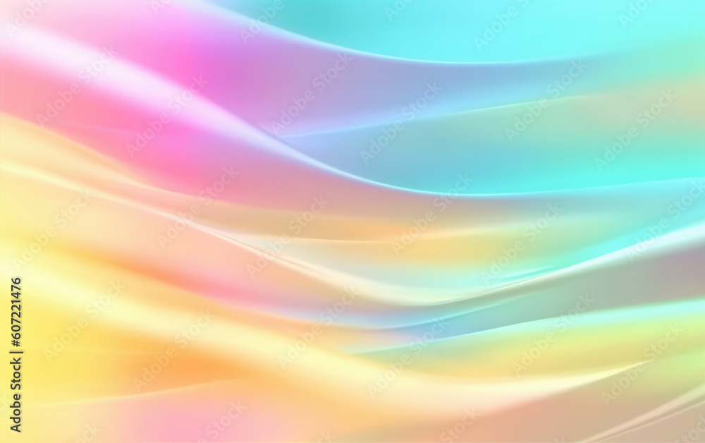 Wall mural pastel rainbow colors gradient waves abstract background. created with generative ai technology