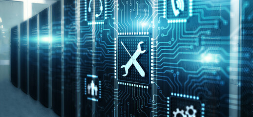 Technical support. Technology concept. User assistance