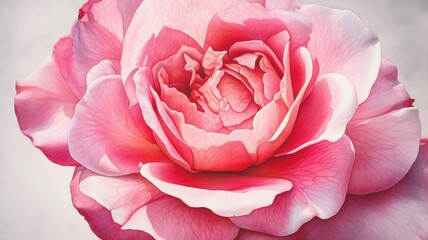 pink rose on a white background Generative AI