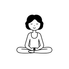Girl who meditates vector illustration isolated on transparent background