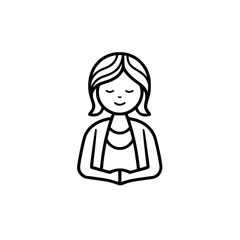 Girl who meditates vector illustration isolated on transparent background