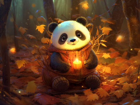 Cute kawaii panda Wallpapers Download