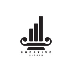Growth progress ancient Greece pillar column logo design for your brand or business