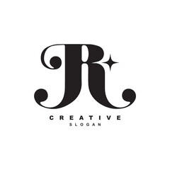 Luxury letter R with star logo design for your brand or business