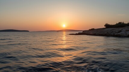 Fototapeta na wymiar Beautiful sunset over the sea Generative AI