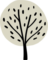 doodle tree freehand drawing.