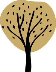 doodle tree freehand drawing.