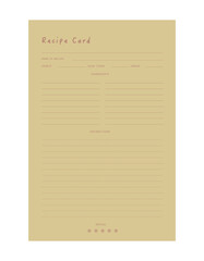 Recipe Card memo planner.