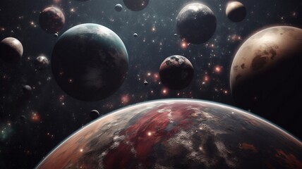 planets in deep space Generative AI