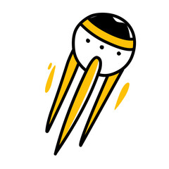 astronaut surving doodles illustration vector