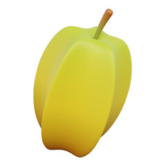 Starfruit 3d illustration