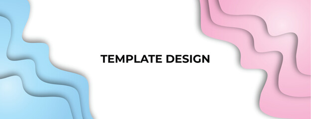 Blue Pink Banner Background Gradient Template Design, Vector Backdrop