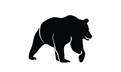 Black bear shadow for logos or designs. bear icon - vector concept illustration for design on a white background