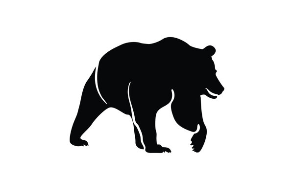 Black bear shadow for logos or designs. bear icon - vector concept illustration for design on a white background