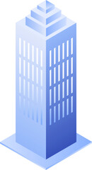 Modern Blue building isometric object