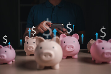 financial, banking, finance, investment, currency, profit, money, wealth, invest, investing. piggy...