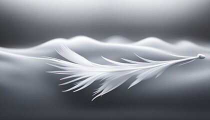 white, feather, floating