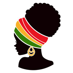 silhouette of black afroamerican woman juneteenth i am black history