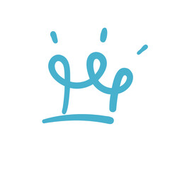 hand drawn doodle elements symbol of the royal crown for decorating cute cards
