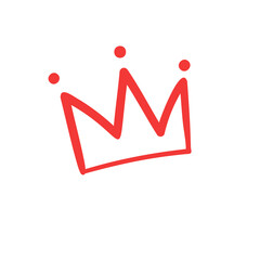 hand drawn doodle elements symbol of the royal crown for decorating cute cards © anuwat