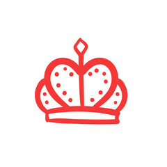 hand drawn doodle elements symbol of the royal crown for decorating cute cards