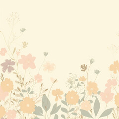 Pretty Floral Background Pastel Colors Illustration