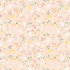 Pretty Floral Background Pastel Colors Illustration
