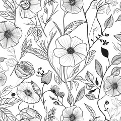 Vintage Floral Seamless Pattern Illustration