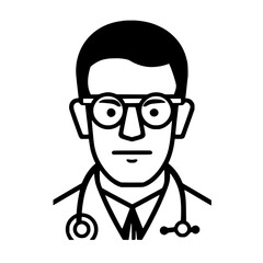 Male doctor vector illustration isolated on transparent background