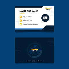 Name Card with Circle Tech Theme Design for Business or Company