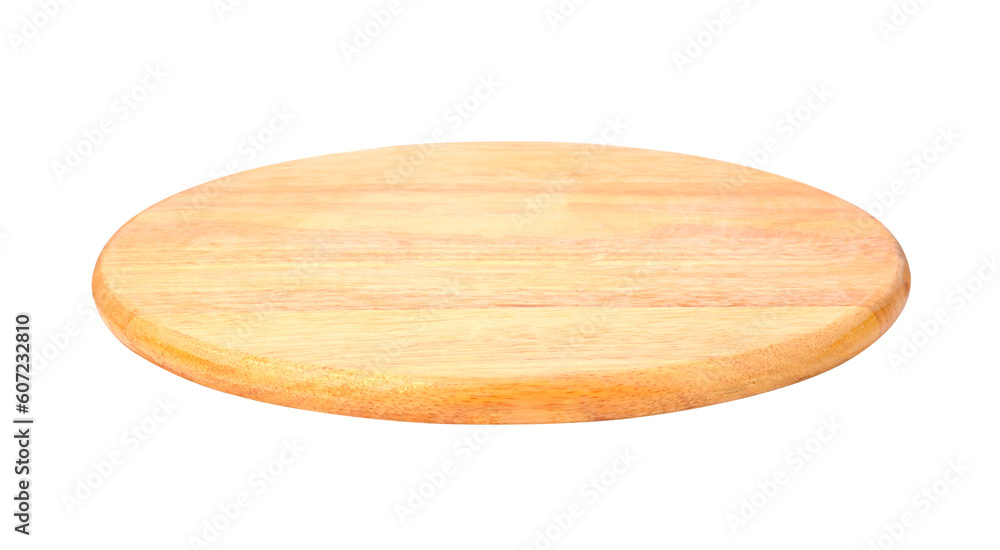 Poster circle wood tray isolated on white background