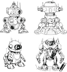 Turret from Portal black white vectors 