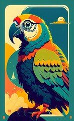 Experience the vibrant allure of Parrot Poster Art Style. Captivating artworks celebrating the colorful plumage and unique charm of parrots. Transform any space with these captivating creations.